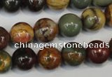 CPJ63 15.5 inches 12mm round picasso jasper gemstone beads