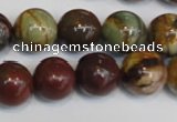 CPJ64 15.5 inches 14mm round picasso jasper gemstone beads