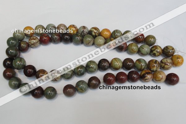 CPJ64 15.5 inches 14mm round picasso jasper gemstone beads