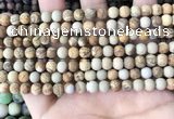 CPJ650 15.5 inches 4mm round matte picture jasper beads wholesale