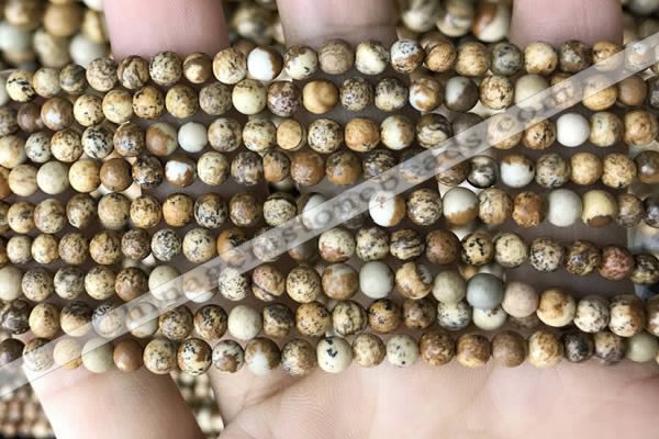 CPJ658 15.5 inches 4mm round picture jasper beads wholesale