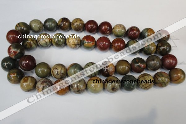 CPJ66 15.5 inches 18mm round picasso jasper gemstone beads