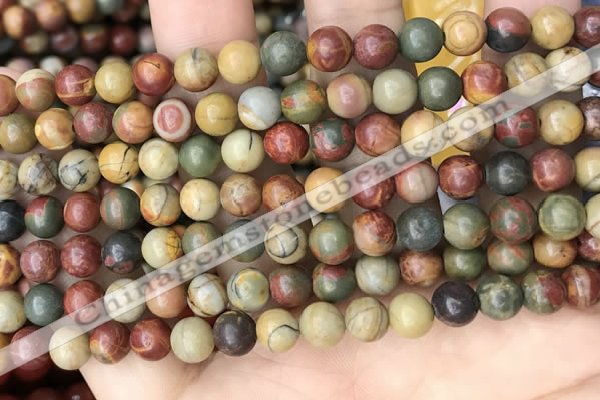 CPJ671 15.5 inches 6mm round picasso jasper beads wholesale