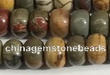 CPJ677 15.5 inches 4*6mm rondelle picasso jasper beads wholesale