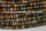 CPJ68 15.5 inches 2*4mm rondelle picasso jasper gemstone beads