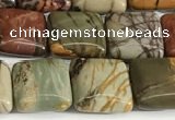 CPJ684 15.5 inches 8*8mm square picasso jasper beads wholesale