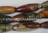 CPJ72 15.5 inches 10*30mm rice picasso jasper gemstone beads