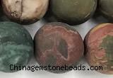 CPJ739 15 inches 12mm round matte picasso jasper beads