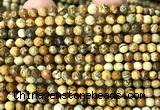 CPJ771 15 inches 4mm faceted round picture jasper beads wholesale