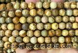 CPJ773 15 inches 8mm faceted round picture jasper beads wholesale