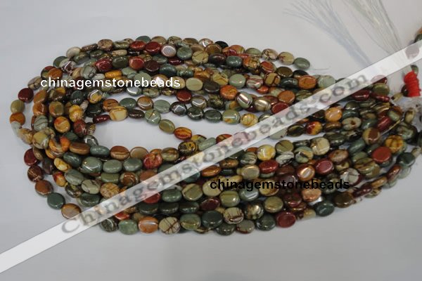 CPJ82 15.5 inches 8*10mm oval picasso jasper gemstone beads