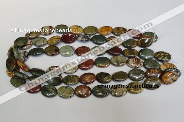 CPJ85 15.5 inches 15*20mm oval picasso jasper gemstone beads