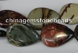 CPJ90 15.5 inches 18*25mm flat teardrop picasso jasper gemstone beads