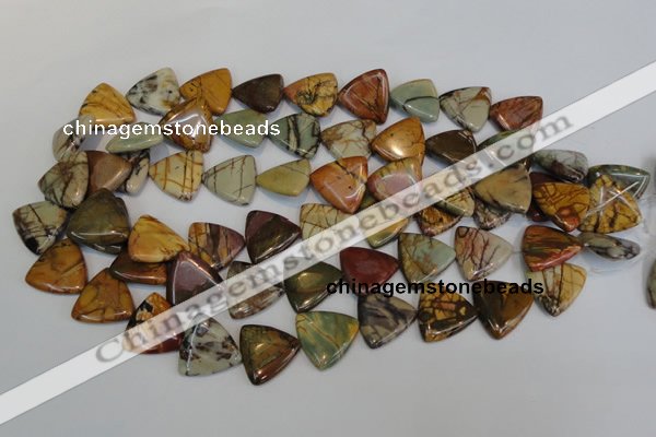 CPJ92 15.5 inches 20*20mm triangle picasso jasper gemstone beads