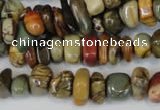 CPJ94 15.5 inches 5*11mm nuggets picasso jasper gemstone beads