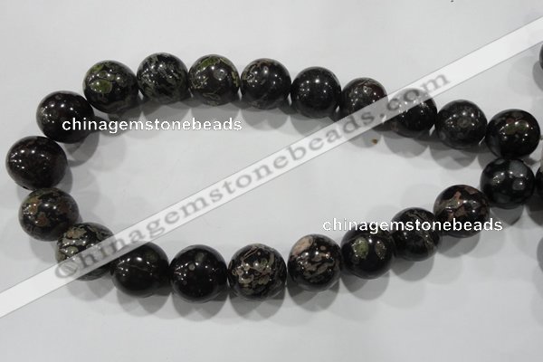 CPM08 15.5 inches 20mm round plum blossom jade beads wholesale