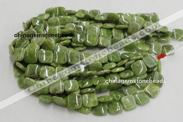 CPO09 15.5 inches 16*16mm square olivine gemstone beads wholesale