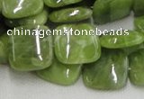 CPO10 15.5 inches 18*18mm square olivine gemstone beads wholesale