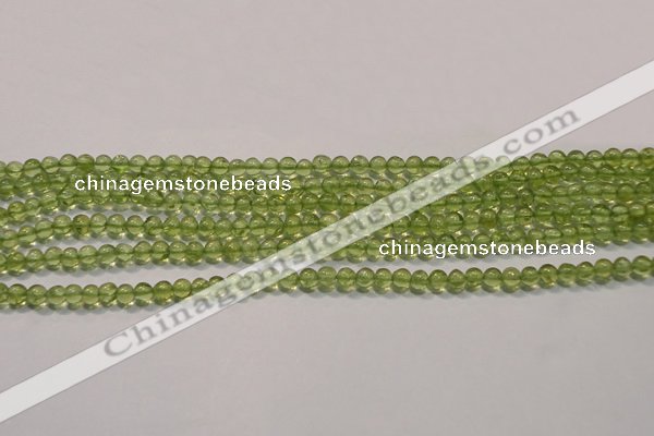 CPO101 15 inches 3mm round natural peridot beads wholesale