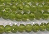 CPO102 15 inches 4mm round natural peridot beads wholesale