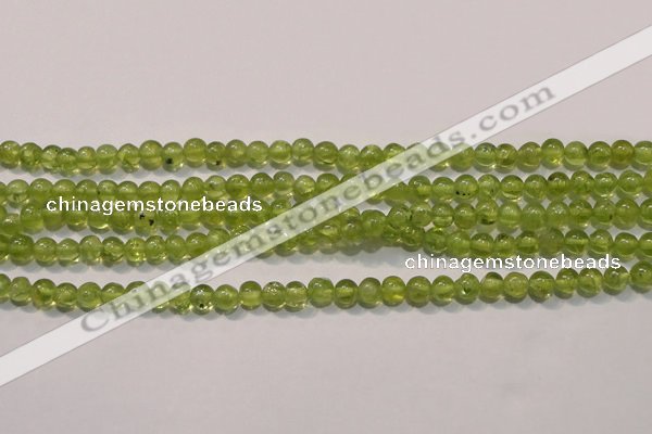 CPO102 15 inches 4mm round natural peridot beads wholesale