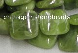 CPO11 15.5 inches 20*20mm square olivine gemstone beads wholesale