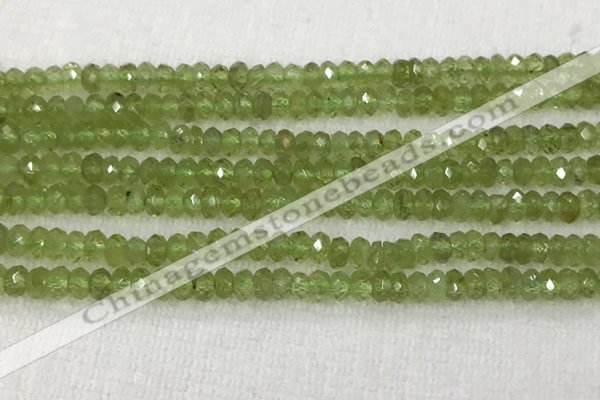 CPO118 15.5 inches 2*4mm faceted rondelle peridot gemstone beads