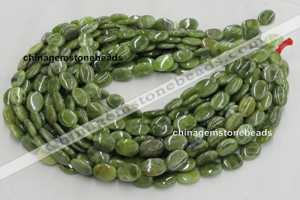 CPO12 15.5 inches 10*14mm oval olivine gemstone beads wholesale