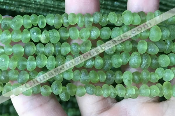 CPO120 15.5 inches 3*6mm nuggets matte peridot gemstone beads