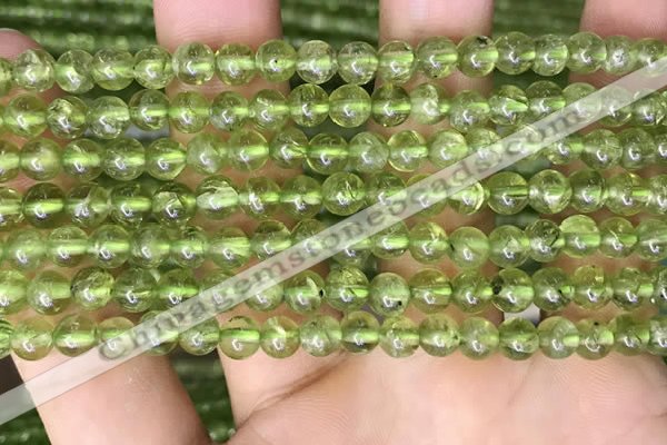 CPO130 15.5 inches 5mm round natural peridot beads wholesale