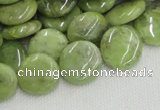 CPO17 15.5 inches 16mm flat round olivine gemstone beads wholesale