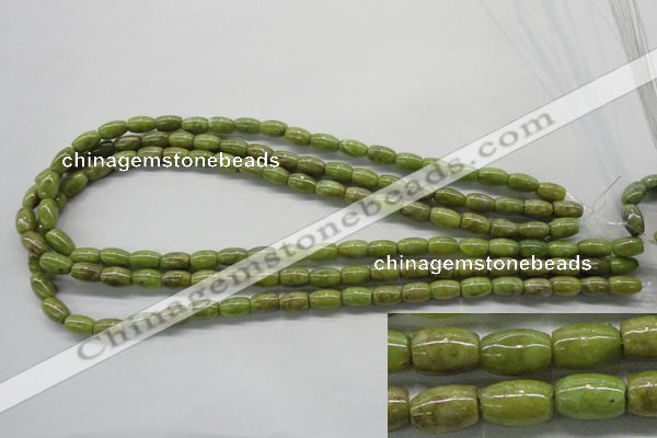 CPO24 15.5 inches 6*10mm drum olivine gemstone beads wholesale