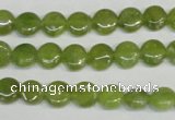 CPO28 15.5 inches 8mm flat round olivine gemstone beads wholesale