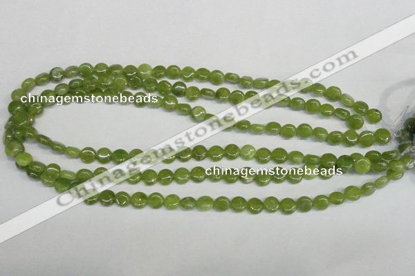 CPO28 15.5 inches 8mm flat round olivine gemstone beads wholesale