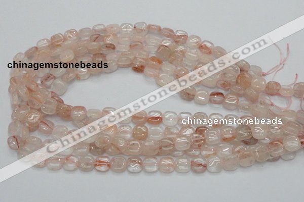 CPQ04 15.5 inches 10*10mm square natural pink quartz beads