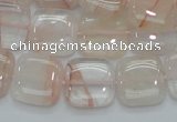 CPQ05 15.5 inches 15*15mm square natural pink quartz beads