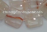 CPQ06 15.5 inches 20*20mm square natural pink quartz beads