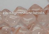 CPQ08 15.5 inches 15*15mm diamond natural pink quartz beads