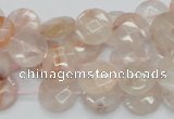 CPQ16 15.5 inches 12mm faceted coin natural pink quartz beads