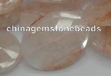 CPQ17 15.5 inches 30*40mm faceted oval natural pink quartz beads