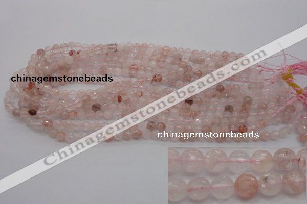 CPQ201 15.5 inches 4mm faceted round natural pink quartz beads