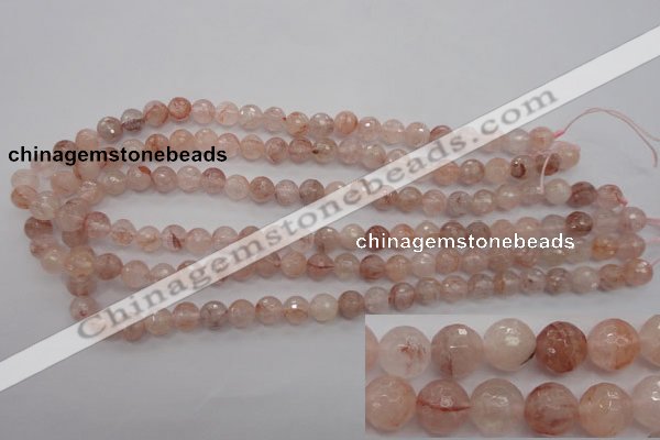 CPQ203 15.5 inches 8mm faceted round natural pink quartz beads