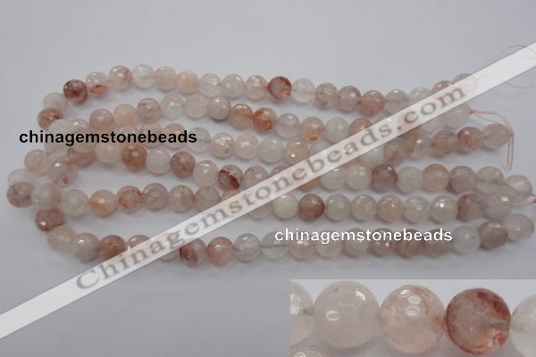 CPQ204 15.5 inches 10mm faceted round natural pink quartz beads