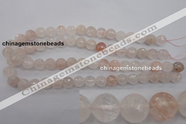 CPQ205 15.5 inches 12mm faceted round natural pink quartz beads