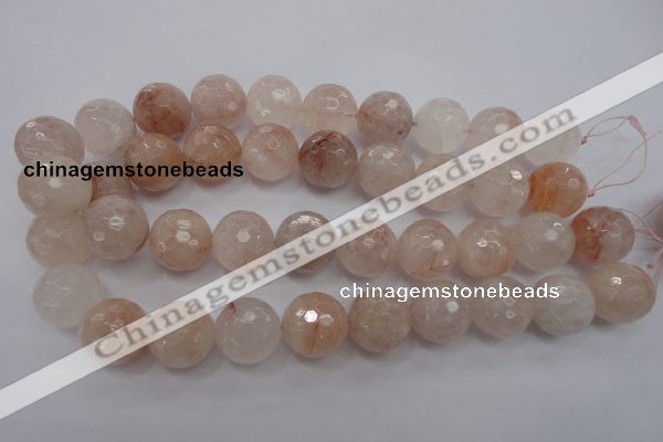 CPQ209 15.5 inches 20mm faceted round natural pink quartz beads