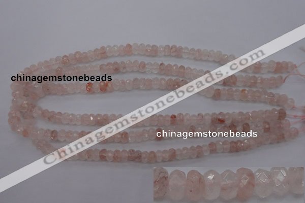 CPQ211 15.5 inches 5*8mm faceted rondelle natural pink quartz beads