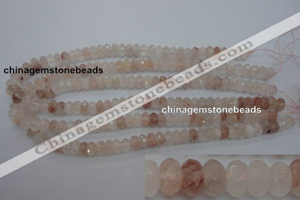 CPQ212 15.5 inches 6*10mm faceted rondelle natural pink quartz beads