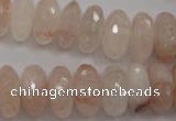 CPQ215 15.5 inches 8*16mm faceted rondelle natural pink quartz beads