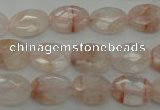 CPQ218 15.5 inches 10*14mm faceted oval natural pink quartz beads