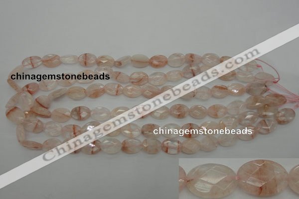 CPQ218 15.5 inches 10*14mm faceted oval natural pink quartz beads